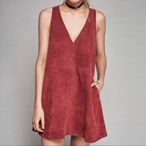 Free People suede trapeze v cut dress